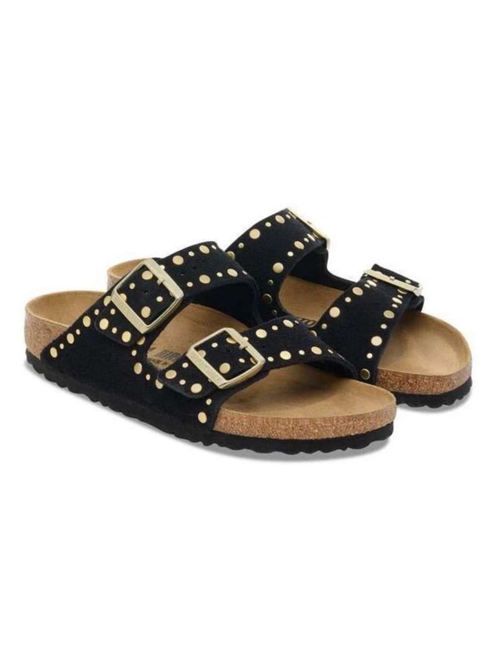 Birkenstock Black Studded Two-Strap Arizona Sandals NWT
